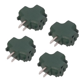 GOMEN 3-Outlet Grounding Adapter, Heavy Duty 3 Way Plug Adapter, ETL Listed Grounded Power Tap, 3 Prong Outlet Splitter (Green, 4 Pack)