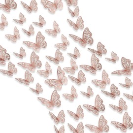 Naler 48 Mariposas Decorativas Pegatina Pared 3D Calcomanía Decoración Adorno Interior Hogar para Niños