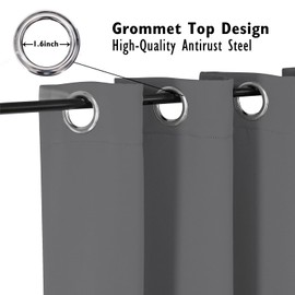 ChrisDowa Blackout Curtains 78 inches Long for Bedroom - 2 Panels Set Grommet Thermal Insulated Room Darkening Curtains for Living Room (Grey, 42 x 78 Inch)