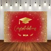 Mocsicka Congratulate Graduation Backdrop Class of 2025 Golden Glitter Bokeh