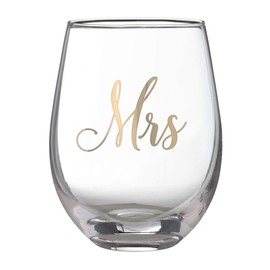 Lillian Rose Gold Mrs. Stemless Wine Glass