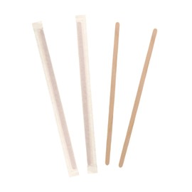 AmerCareRoyal 7.5 Inch Individually Wrapped Wood Coffee Stirrers Case of 5000