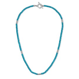 COAI OT Clasp Men's Beaded Necklace, Synthetic Turquoise Necklace Crystal Necklace