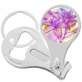 Pretty Flower Nail Clippers Plus Bottle Opener Keychain