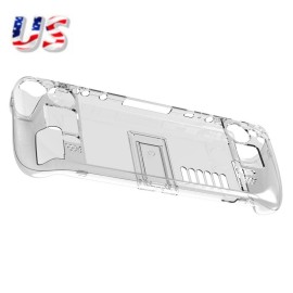 2 in 1 Crystal Clear Protective Back Case Shell  for Steam Deck Game Console d