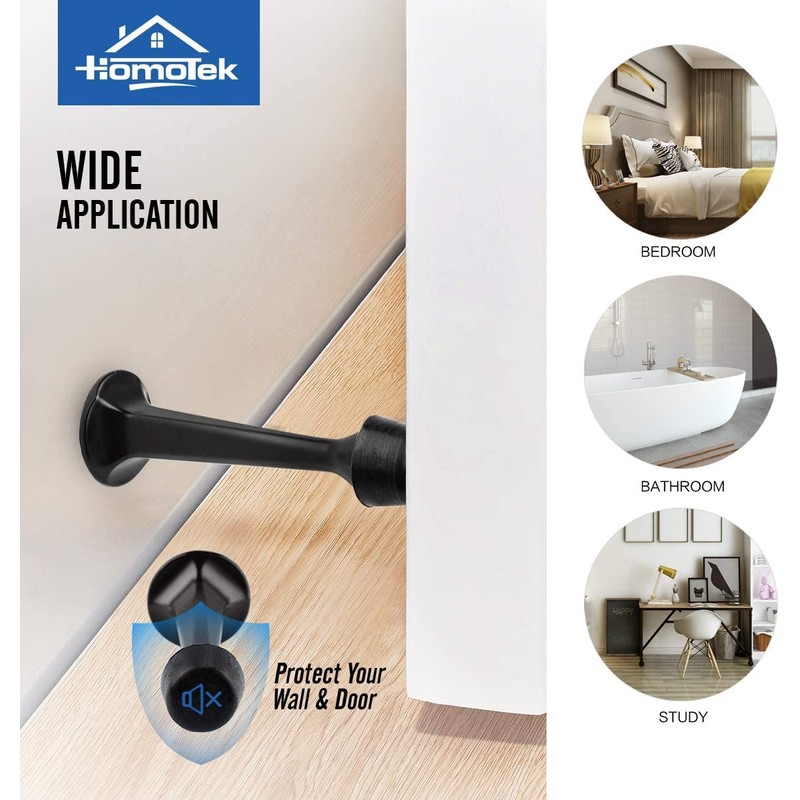 HOMOTEK 6 Pack Heavy Duty Solid Rigid Door Stop with