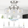 TOBUSA 3-Light Semi Flush Mount Light Fixture, Modern Industrial Glass