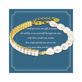 VU100 Women's Bracelet Stainless Steel Charm Butterfly Charm Bracelet Shimmering AAA Zirconia Bracelet Gift for Girlfriend / Wife - with Gift Box (Gold), Stainless Steel, without stone