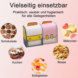 Pack of 10 Cartoon Schoolbag Gift Bags Small Gift Bags Children's Birthday Gift with Velcro Fastening, Foldable Party Bag Bags for Graduation Gift for Children's Birthday Party (Blue, Pink)