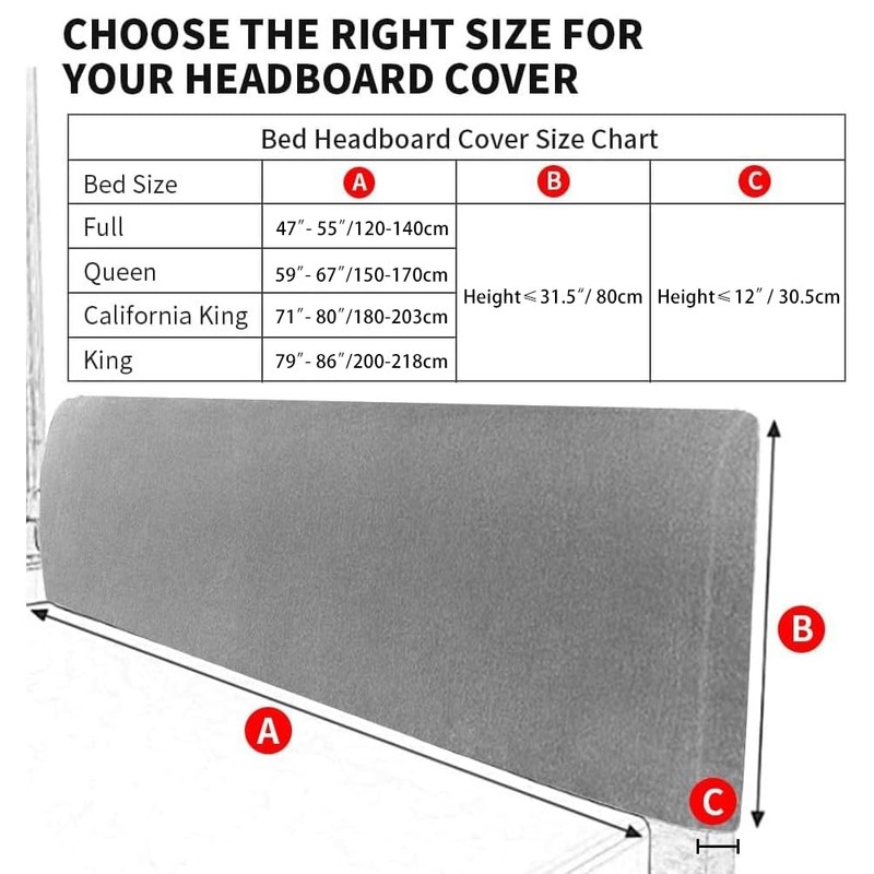 DUJUIKE Bed Headboard Cover for Queen, Stretch Bed Head Board