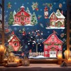 Christmas House Wall Stickers Waterclor Winter Snow Bird Tree House