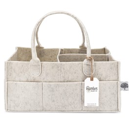 Parker Baby Diaper Caddy - Nursery Storage Bin and Car Organizer for Diapers and Baby Wipes - Large, White