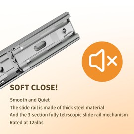 Pull Out Trash Can Under Cabinet with Soft Close Rail,Under Sink Trash Can Pull Out Organizer,Chrome Adjustable Under Cabinet Shelf Pull Out for 7-13 Gal Trash Can,Up to 125 lbs,Trash Can Not Included