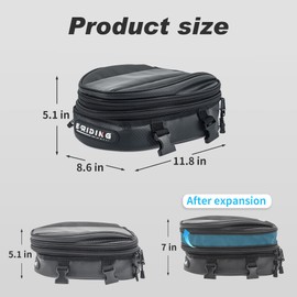 Mochila para motocicleta, impermeable, bolsa de equipaje para motocicleta, bolsa de asiento multifuncional, piel sintética, bolsa deportiva (15 litros)
