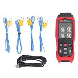 K Type Thermocouple Thermometer 4 Channel Accurate Measurement Digital Contact Thermometer Red