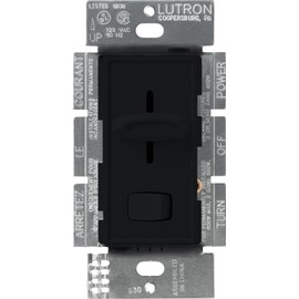 Lutron Skylark Dimmer Switch, Magnetic Low-Voltage 450-Watt/600 VA, Single-Pole, SLV-600P-BL, Black