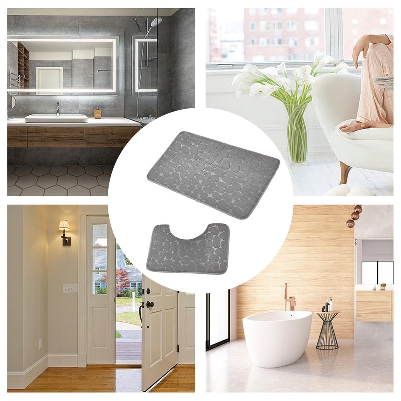 Absorbent Bathroom Rug - Fluffy Quick Dry Set - Bathroom