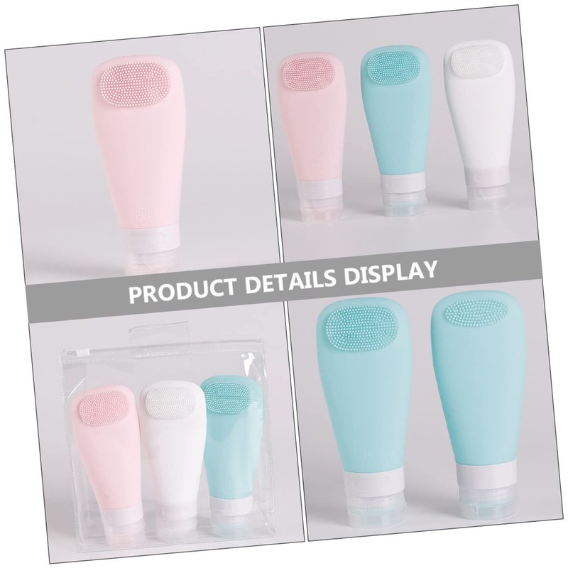 VICASKY 3Pcs Creative Liquid Dispenser Unique Bristle Cosmetics Bottle for