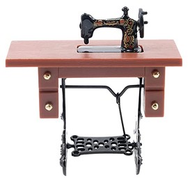 Dollhouse Miniature 1:12 Scale Sewing Machine on Light Brown Stand