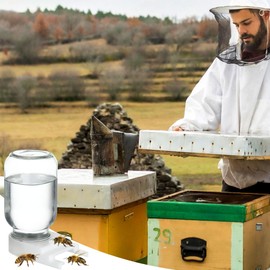 BESPORTBLE 4Pcs Metal Bee Feeder Lids for Beekeeping Supplies, Easy Installation Beehive Waterer, 2.87In for Hive Watering Stations