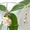 Navachi 18k Yellow Gold Plated Swan Bird White Opal Crystal
