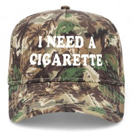 I Need A Puff Vintage Trucker Hat | Premium Snapback Hat for Men & Women (US, Alpha, One Size, Woodland Camo)