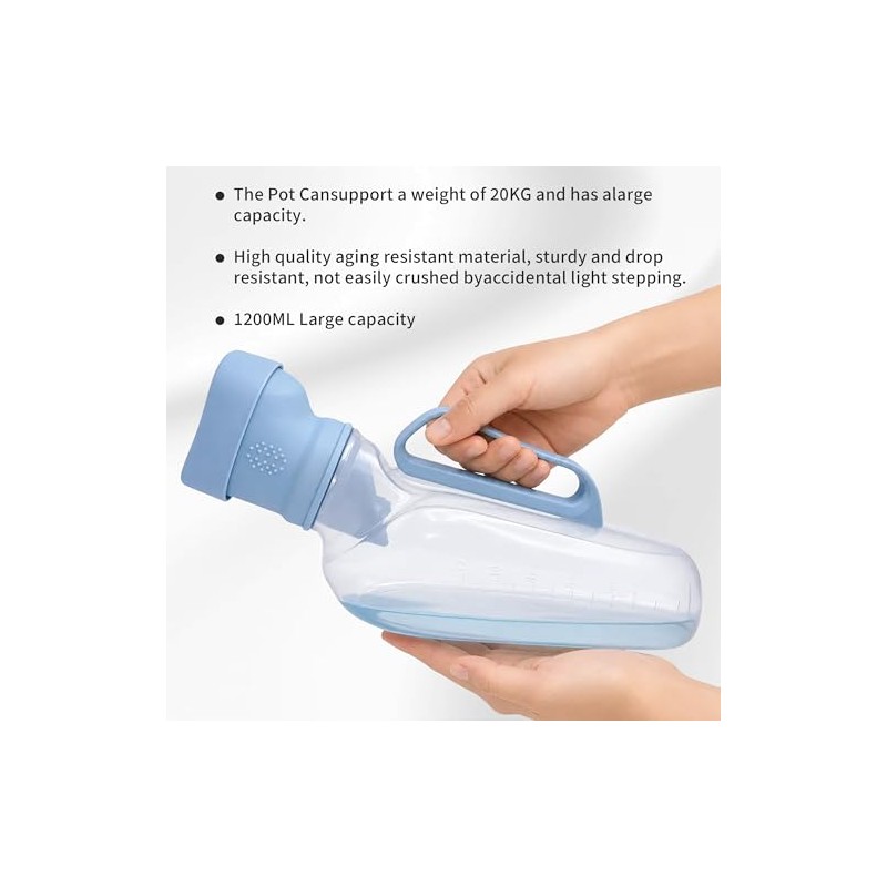 Portable Urinals for Men, 40 fl oz, Soft Silicone Opening