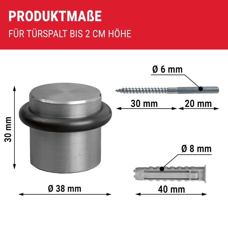 LouMaxx Door Stop Floor Stainless Steel for Screwing – Protects