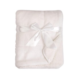 American Baby Company Heavenly Soft Chenille Sherpa Toddler Blanket, Warm and Cozy, Ivory, 36" x 48" for Boys and Girls, Versatile for Nap Time, Preschool and Travel