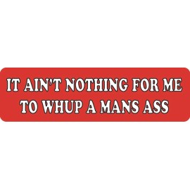 USA Biker Goods It Ain't Nothing For Me To Whup A Mans Ass Motorcycle Helmet Sticker S