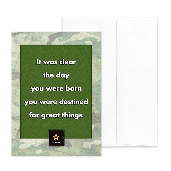2MyHero - US Army - Military Appreciation Greeting Card With Envelope - 5" x 7" - Destined For Great Things