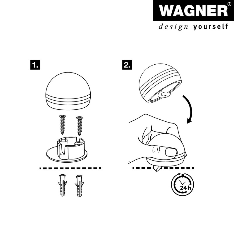 WAGNER 15515311 Designer Floor Door Stopper Screw or Glue Diameter