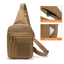 BDKMMS Small Sling Bag, 1000D Waterproof Oxford Cloth Crossbody Shoulder Bag with Holster Tactical Military Sling Pack for Hiking Camping Travelling Cycling