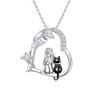 YYmqmq Cat Mom Gifts for Women 925 Sterling Silver Black