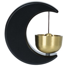 TOPIKE Doorbell, Entrance Chime, Magnet, Door Chime, Brass, Entrance Bell, Entrance Bell, Wall Hanging, Double Sided Tape, Easy Installation, For Home Use, Store Use, Sliding Door, Gift (Mon-Black)