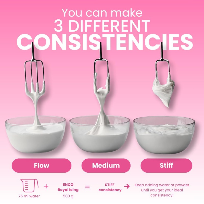 ENCO White Royal Icing Mix Vanilla flavor, Icing for Decorating