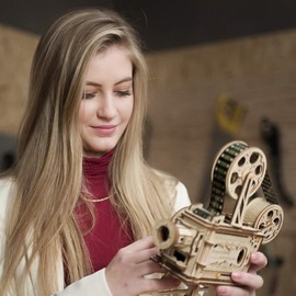 ROKR 3D Wooden Puzzle for Adults-Vitascope Model Building Kit-Wooden Vintage Projector Craft for Adults