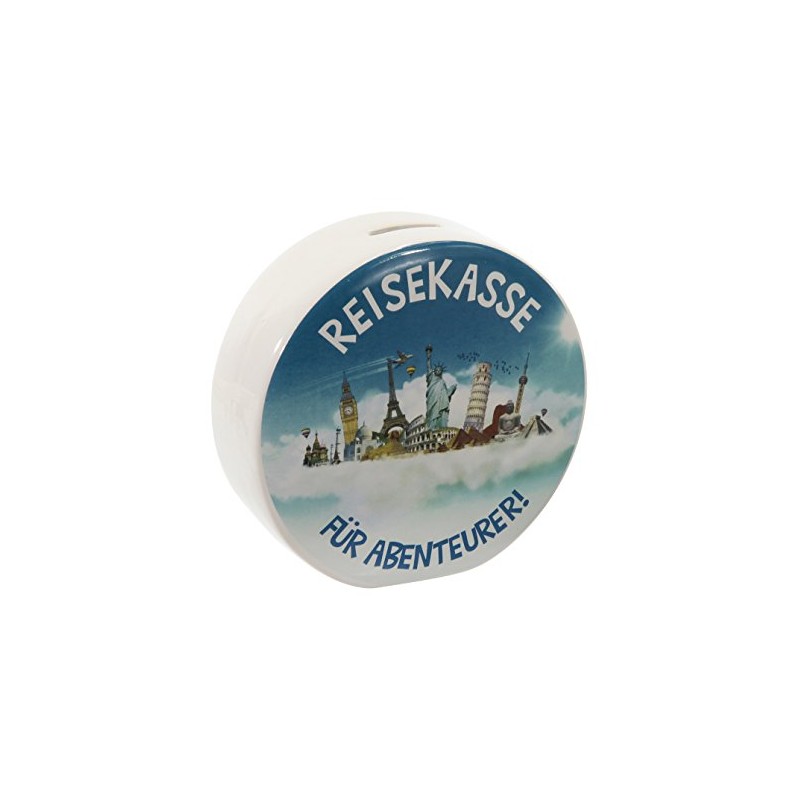 Beautiful round money box, money box, travel fund, holiday fund,