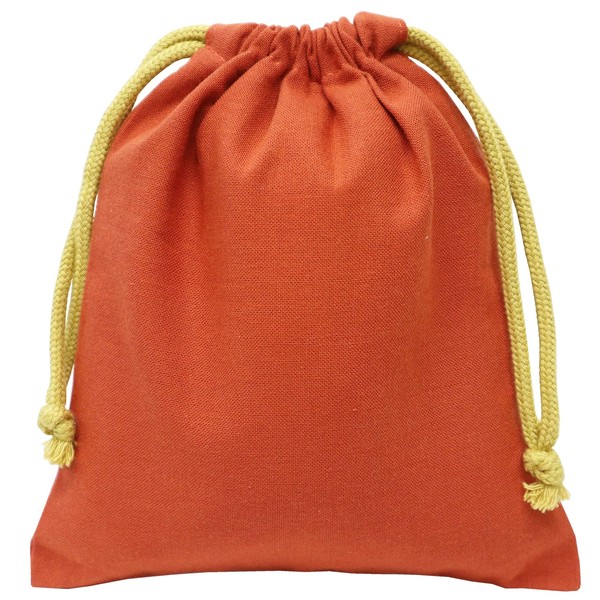 Cup Bag, Lunch Bag, Plain, Persimmon Tea, Washable, Handmade, 100% Cotton, Made in Japan