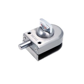 2 Pack ZONADAH High Quality Glass Door Locks 304 Stainless Steel Floor Latch Lock for Bathroom Toilet Shop Frameless Glass Doors - Semi Round