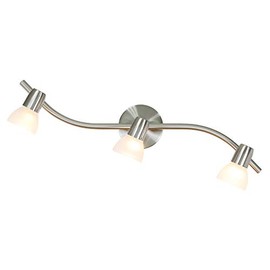 XiNBEi Lighting Track Light, 3 Light Kitchen Track Lighting, Modern S-Shaped Ceiling Track Light Bar Brushed Nickel Finish XB-TR1223-3-BN