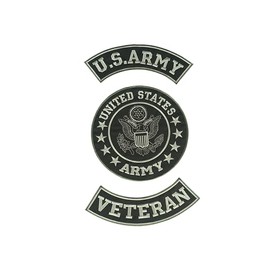 US Army Veteran Patches Set for Veterans Bikers Motorcycle Jacket or Vest