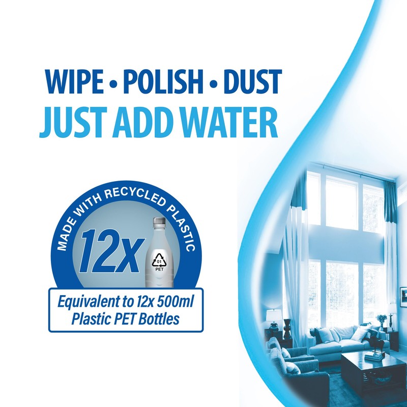 White Magic Recycled All Purpose Eco Cloth, 20-Pieces Set, Dispenser