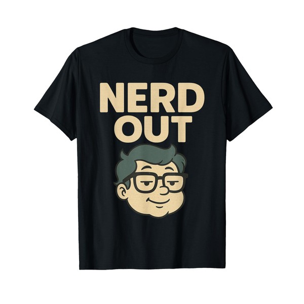 Retro Nerd Out Geeky Cartoon Glasses Geek Fans Gifts T-Shirt