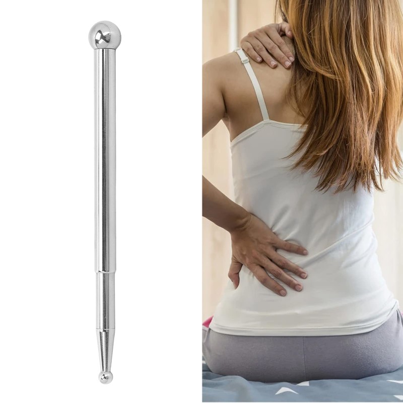 Trigger Point Massage Pen, Acupressure Bar Pain Silver Deep Tissue