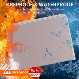 Fireproof Accordion File Organizer, Portable Expanding File Folder with Waterproof Zipper&Labels, Black Document Organizer with 13 Pockets, File Organizer for Important Document/Paper Storage