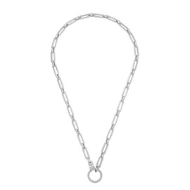 Air And Anchor Ring Holder Necklace, Necklace for Charms and Pendants, 16", Stainless Steel, No Gemstone