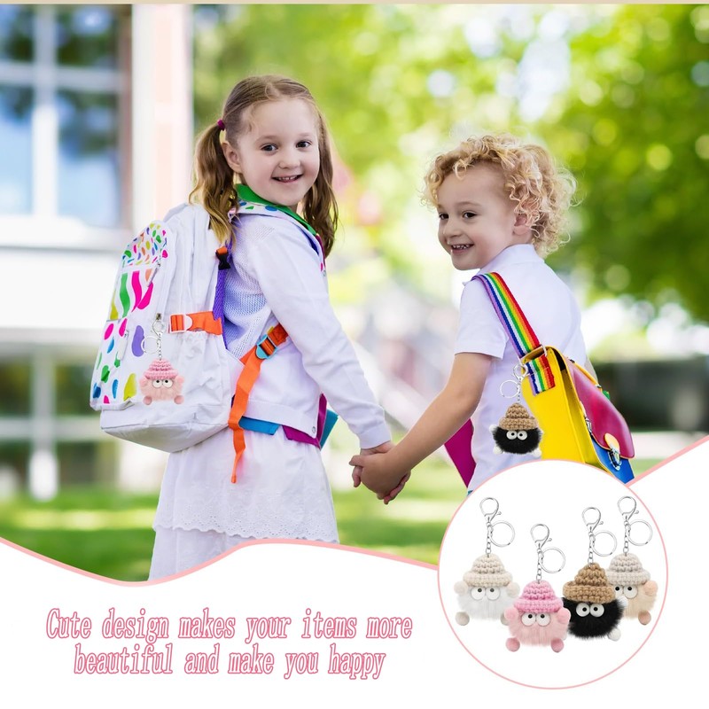 LuyoNova Plush Key Fob, Car Key Ring with Metal Keyring