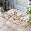 Spring Easter Doormat Rugs Outdoor/Indoor Bunny Eggs Non-Slip Entrance Welcome