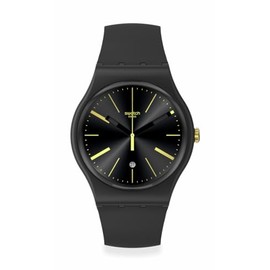 Swatch A Dash of Yellow Quartz Casual Black Watch